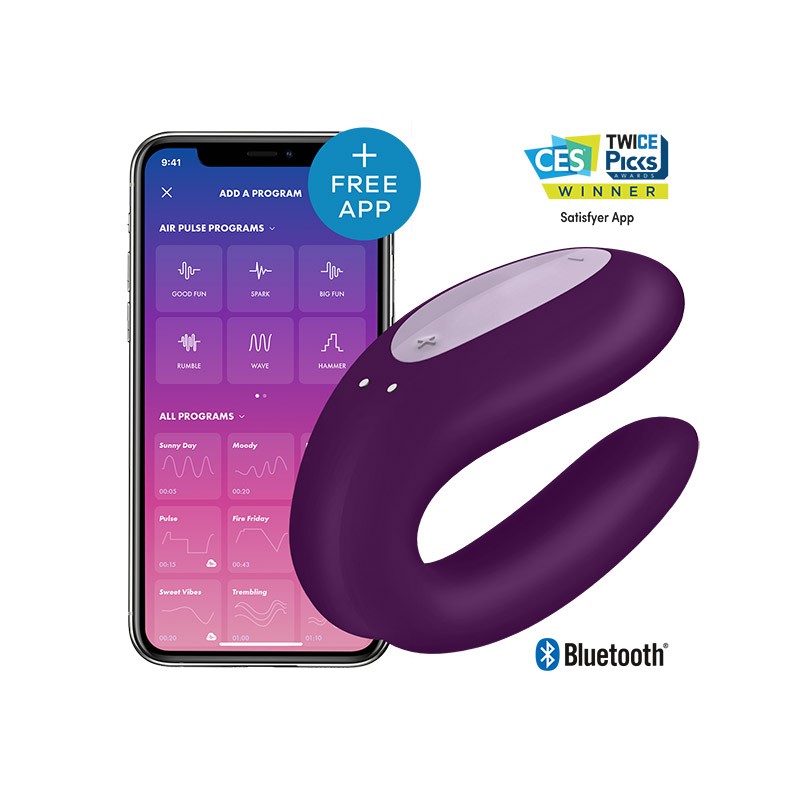 Double Joy Vibrador Para Parejas Con APP Morado