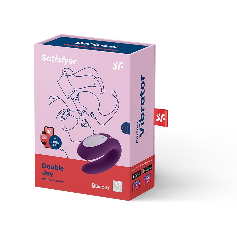 Double Joy Vibrador Para Parejas Con APP Morado - Imagen 2