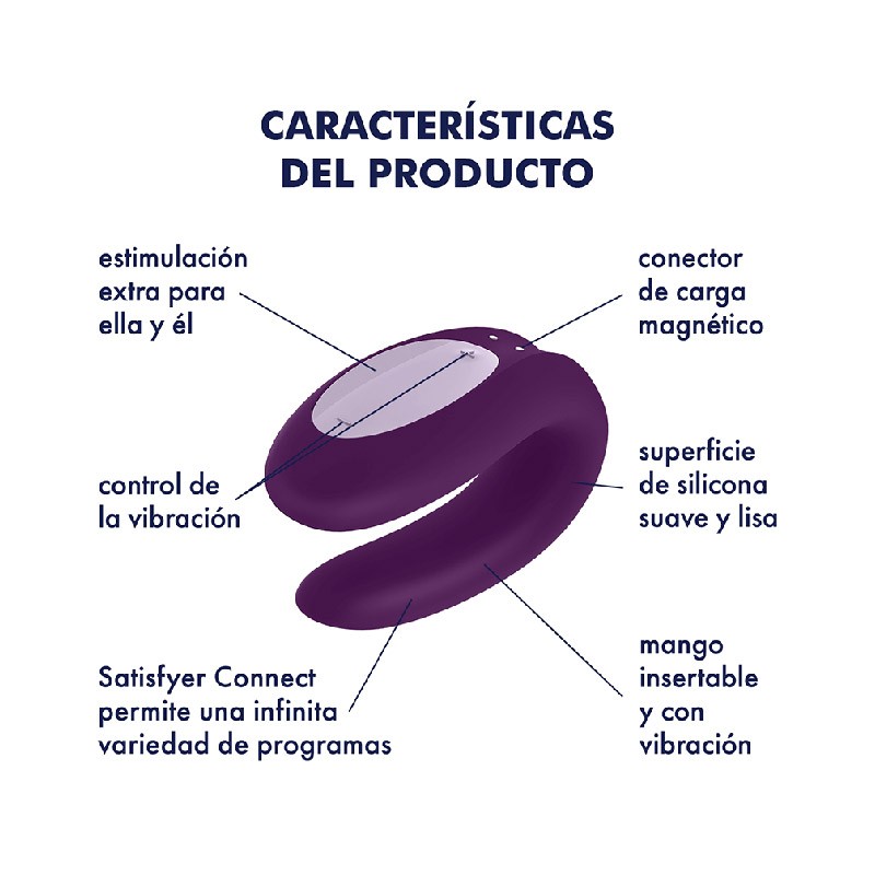 Double Joy Vibrador Para Parejas Con APP Morado - Imagen 3