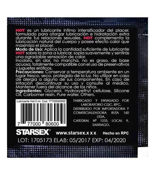 Sachet Lubricante Hot - Imagen 2