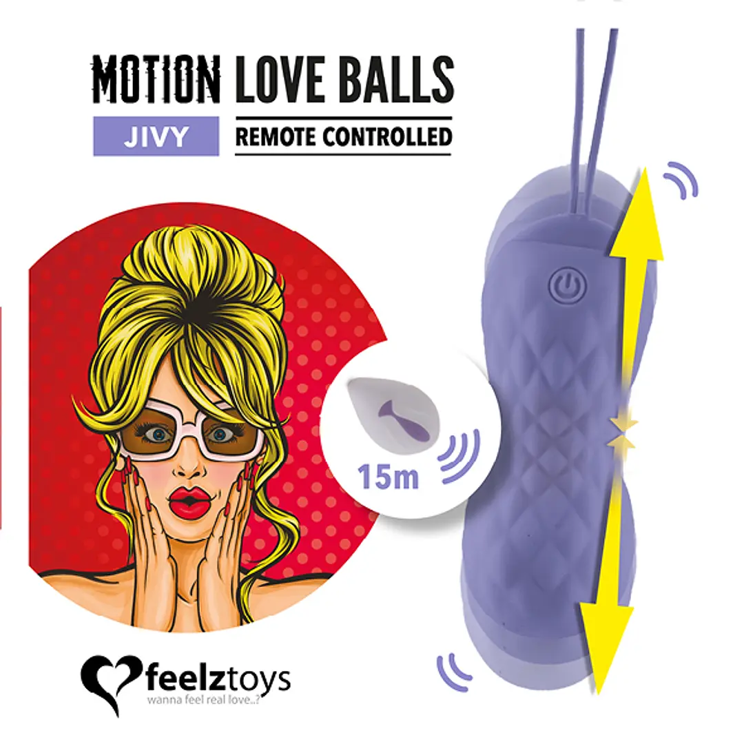 Bolita Vibradora Motion Love Balls JIVY c/ control remoto - Imagen 3